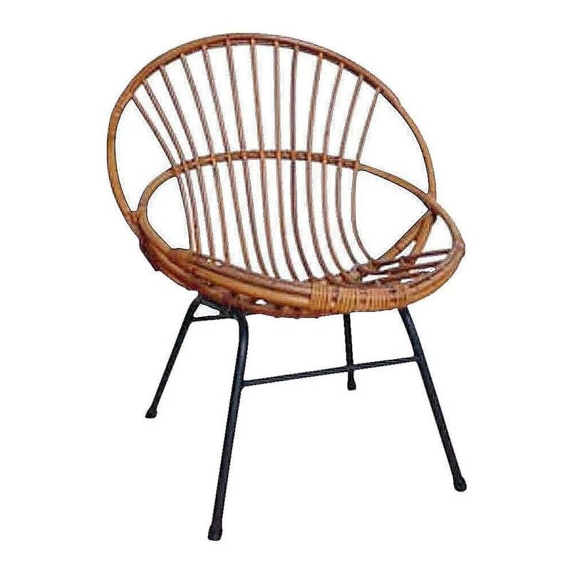 Fauteuil En Rotin Laqué Et Métal 1 Fauteuil En Rotin Laqué Et Métal