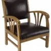 Fauteuil En Teck Et Cuir Marron
