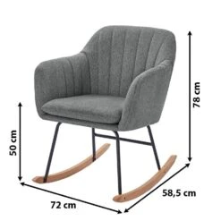 Fauteuil ELSA Tissu Gris Rocking Chair -Chaises Soldes 21bacab7b75b4606be7bccd0e0b63157