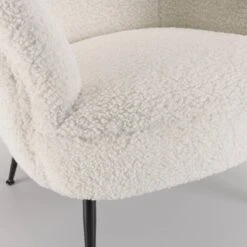 Fauteuil Cosy Tissu Bouclette Blanc -Chaises Soldes 242aa74f1efe479aa3ed472c2440242e