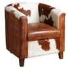 Fauteuil Club En Cuir Et Peau De Vache