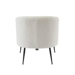 Fauteuil TOMMY En Tissu Bouclette Blanc -Chaises Soldes 261c4741b5d3478cad29be2a03b021cc