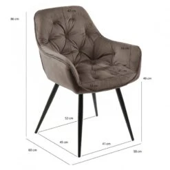 Lot 2 Chaises Velours Pieds Gris - STERN -Chaises Soldes 2e2177cfa2414fa6bcfec699bf44b4a4