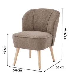 Fauteuil TIVOLI Tissu Bouclette Kaki -Chaises Soldes 30c8d3839d50412cae3745fcdfeaa700