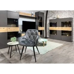 Lot 2 Chaises Velours Pieds Gris - STERN -Chaises Soldes 442f0a9d0c984797a30e873000114b5b