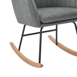 Fauteuil ELSA Tissu Gris Rocking Chair -Chaises Soldes 445a7c6bbe6247f5a849cf224abf14bd