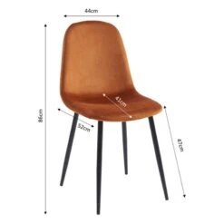 Lot De 4 Chaises En Velours Rouille -Chaises Soldes 48ea551fc91a462baf065ae7f3881ece