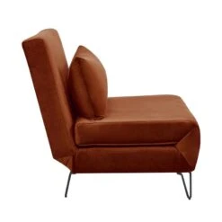 Fauteuil Convertible En Velours Rouille -Chaises Soldes 64b7cce0ff374ada9178114b4c4ddd94