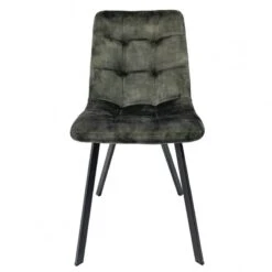 2 Chaises Velours Vert Piètement Métal -Chaises Soldes 7fc44a625a204a98bd450217b10be26c