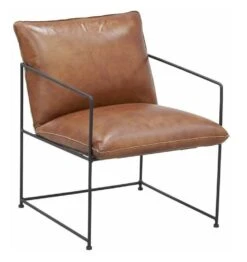 Fauteuil En Cuir De Buffle Et Métal