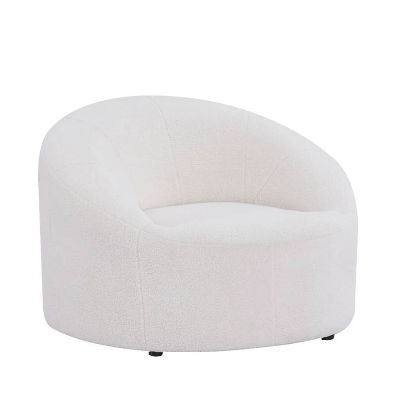 Fauteuil Design En Bouclette Ivoire 1 Fauteuil Design En Bouclette Ivoire