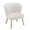 Fauteuil En Tissu Bouclette Blanc