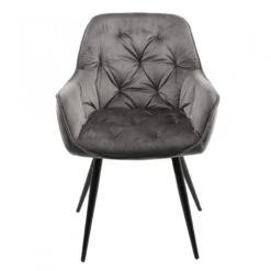 Lot 2 Chaises Velours Pieds Gris - STERN -Chaises Soldes 93ca2bb4c24a48aeb48182dd7e7948e1