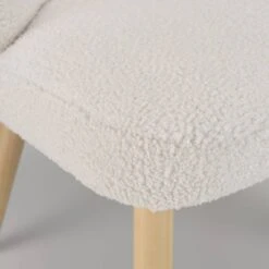Fauteuil En Tissu Bouclette Blanc -Chaises Soldes 9d87150659dc4022bcf12ce88a406eba