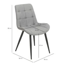Lot 4 Chaises Tissu Gris Clair - JAELLE -Chaises Soldes a2ba793d7ba94da7b502b298216c0b38