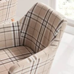 Chaise à Accoudoirs Leedy III -Chaises Soldes armlehnenstuhl leedy iii webstoff eiche massiv beige eiche 4786636