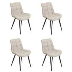 Lot 4 Chaises Tissu Gris Clair - JAELLE -Chaises Soldes b2796d1c56284058b43b83dadb655ecb