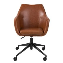 Chaise De Bureau Pivotante NICHOLAS -Chaises Soldes buerodrehstuhl nicholas i kunstleder metall vintage braun 4417976