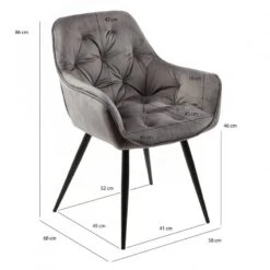 Lot 2 Chaises Velours Pieds Gris - STERN -Chaises Soldes c5a5a27b94984e99a67280681342a5b9