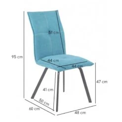 Lot 2 Chaises Tissu Pieds Métal - ARIA -Chaises Soldes c8784bdafa7342bf8d15dc506536ad9d