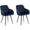 Chaises à Accoudoirs Nadja Bleu Lot De 2