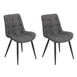 2 Chaises Tissu Noir Pieds Métal Noir -Chaises Soldes cc51c874628643479ba3bb39ec2c547c