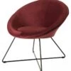 Fauteuil En Tissu Velours Bordeaux