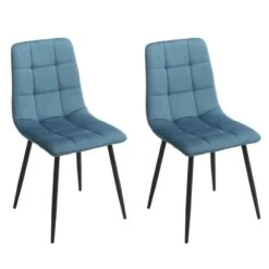 Lot De 2 Chaises Tissu Velours - LOUISE -Chaises Soldes ce13e1fcc1fe45a99a2a1250da026153