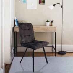 2 Chaises Velours Vert Piètement Métal -Chaises Soldes d87fe2c4227a460b87816439259c467b