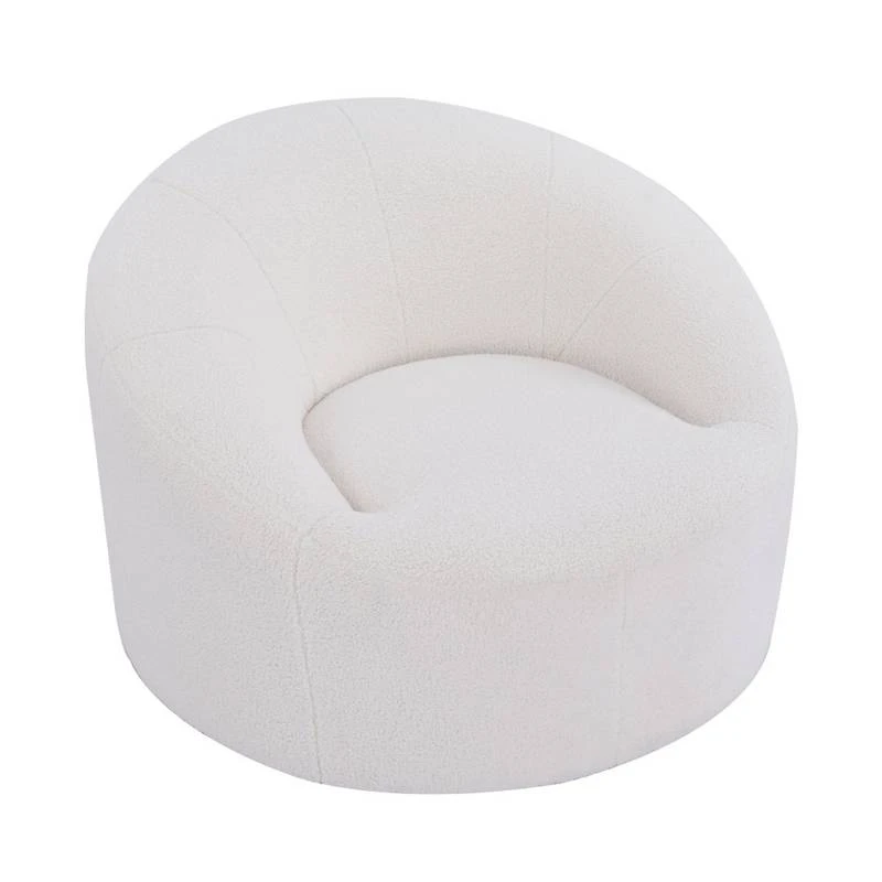 Fauteuil Design En Bouclette Ivoire 4 Fauteuil Design En Bouclette Ivoire – Image 4