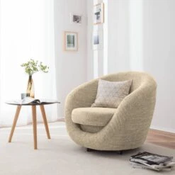 Fauteuil Pivotant Marvin -Chaises Soldes drehsessel marvin strukturstoff creme 4904968