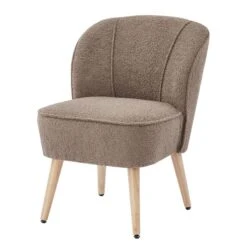 Fauteuil TIVOLI Tissu Bouclette Kaki -Chaises Soldes e02c73959e9d43a087c19eee4b97996a