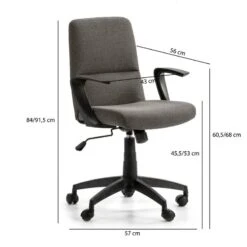Fauteuil De Bureau Teo, Tissu Gris Foncé -Chaises Soldes e6068f6370214cddafc39aea427bfb76