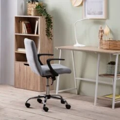 Fauteuil De Bureau Teo, Tissu Gris Foncé -Chaises Soldes e90c57f43d9b4b2bbe54193b3fae2a65