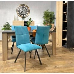 Lot 2 Chaises Tissu Pieds Métal - ARIA -Chaises Soldes ef3382c7b4424155975da508d8a32b55