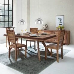 Chaises Yoga (lot De 2) -Chaises Soldes esszimmerstuhl yoga 2er set sheesham massiv natur 4098504