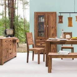 Chaises Yoga (lot De 2) -Chaises Soldes esszimmerstuhl yoga 2er set sheesham massiv natur 4105092