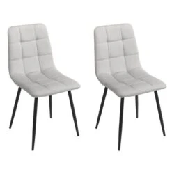 Lot De 2 Chaises Tissu Velours - LOUISE -Chaises Soldes f07fce6a4ba14315a53374a8461defcb