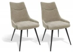 Lot De 2 Chaises Tissu Beige - OLBIA
