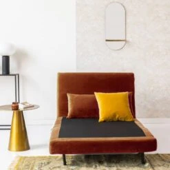 Fauteuil Convertible En Velours Rouille -Chaises Soldes fd6668b823e84f7db6733cfda85f880f