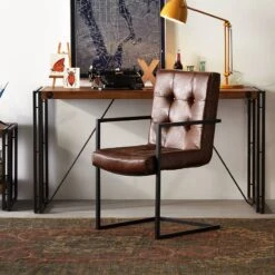 Chaise Cantilever -Chaises Soldes freischwinger lungo kunstleder cappuccino 5114624