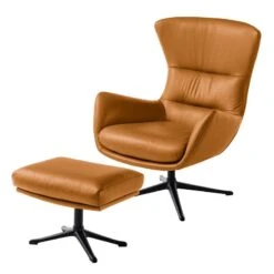 Fauteuil Hepburn III -Chaises Soldes polsterhocker hepburn iii echtleder echtleder neka cognac 5025964