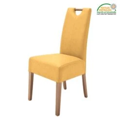 Lot De 2 Chaises Capitonnées Alessia II -Chaises Soldes polsterstuhl alessia ii 2er set kunstleder curry eiche 1940510