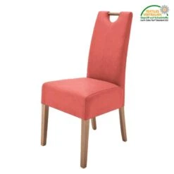 Lot De 2 Chaises Capitonnées Alessia II -Chaises Soldes polsterstuhl alessia ii 2er set kunstleder rot eiche 1940582