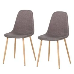 Chaise Capitonnée Iskmo III -Chaises Soldes polsterstuhl iskmo iii 2er set webstoff grau 4206900