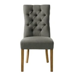 Chaises Waroona (lot De 2) -Chaises Soldes polsterstuhl waroona webstoff 2er set eiche massiv grau eiche 4847484