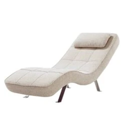 Fauteuil De Relaxation Long Island Tissu -Chaises Soldes relaxliege long island webstoff stoff parsa beige grau 3940728
