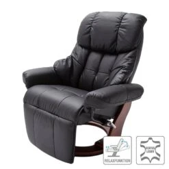 Fauteuil Relaxation Grunewald II -Chaises Soldes relaxsessel grunewald ii echtleder kunstleder schwarz walnuss dekor 1474110