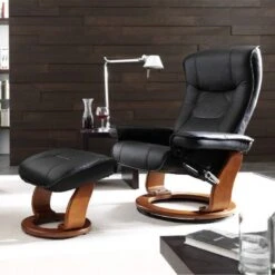 Fauteuil Relaxation Odenwald -Chaises Soldes relaxsessel odenwald mit hocker weicher echtlederbezug 1361471