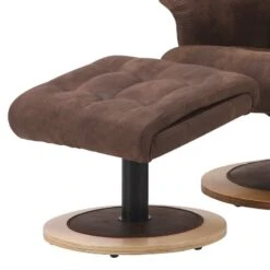 Fauteuil De Relaxation Tornos -Chaises Soldes relaxsessel tornos mit hocker microfaser braun 3744328